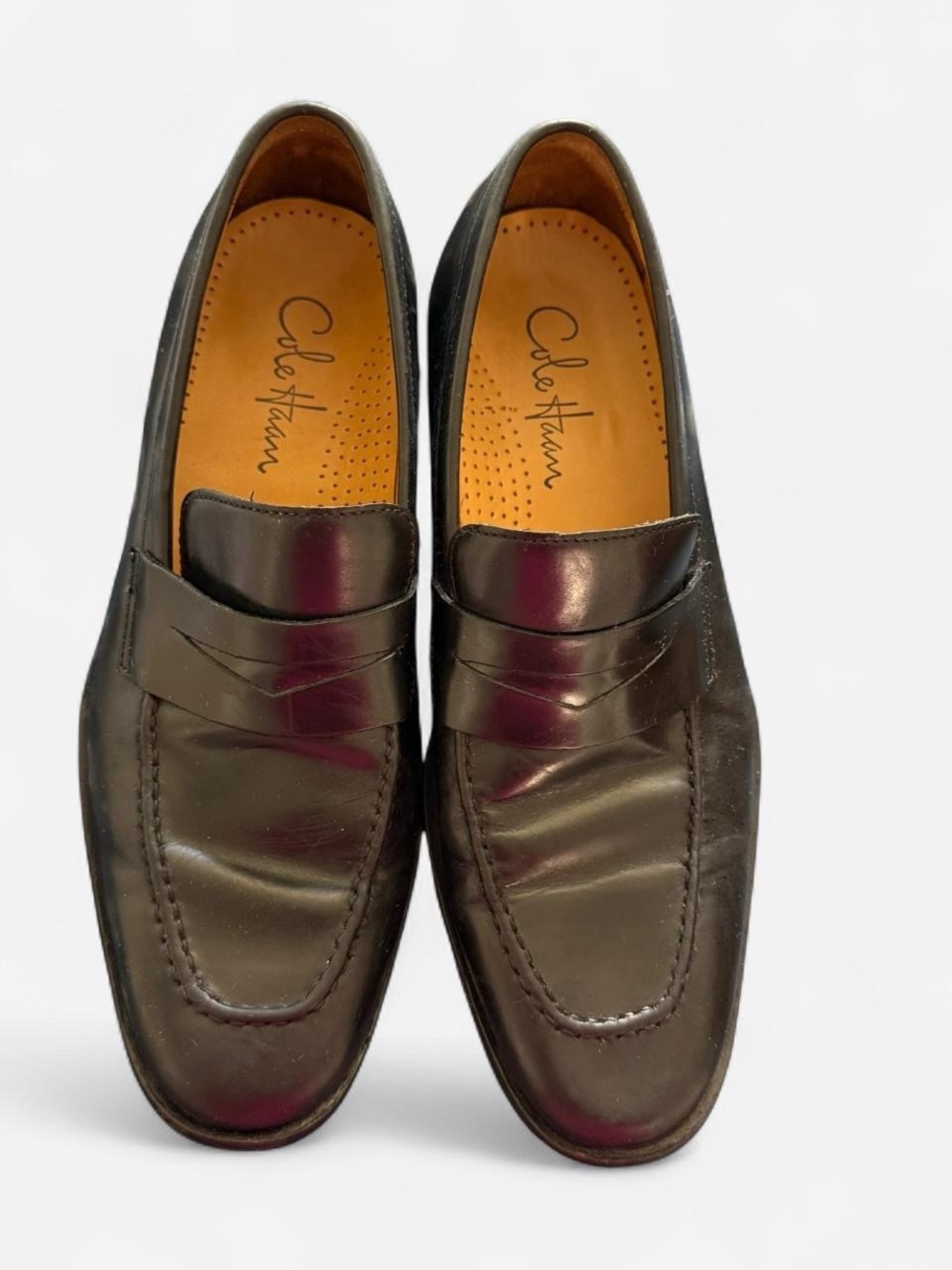 Cole Haan Men’s Burgundy Leather Penny Loafers